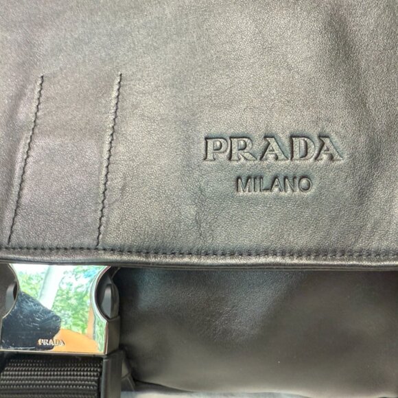 Prada Traclla Soft Calf Black Messenger Bag - Picture 3 of 10